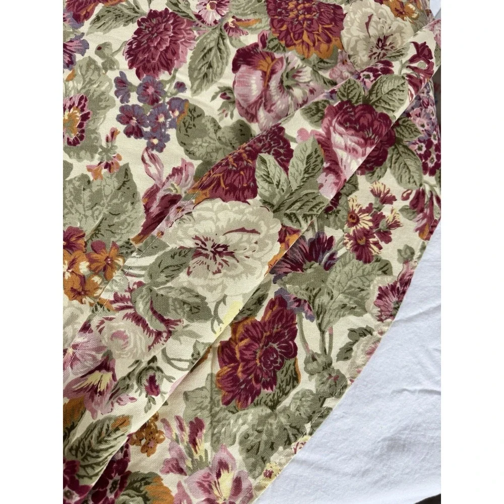 VTG Chaps Home Ralph Lauren Floral Tablecloth 58X98 Oblong Rose CottageCore EUC